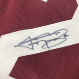 FRAMED Autographed/Signed JOHNNY MANZIEL 33x42 Texas A&M Maroon Jersey JSA COA