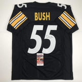 Autographed/Signed DEVIN BUSH Pittsburgh Black Football Jersey JSA COA Auto