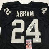 Autographed/Signed Johnathan Abram Las Vegas Oakland Black Jersey JSA COA Auto