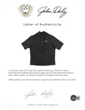 John Daly Signed Match Worn Dark Gray Etonic Quarter Zip Shirt BAS #BH00326