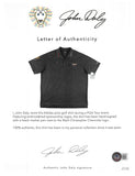 John Daly Authentic Signed Match Worn Gray Adidas Polo Shirt BAS #BH00372
