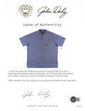 John Daly Signed Match Worn Purple Adidas Climalite Polo Shirt BAS #BH00364