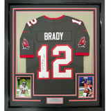 Framed Autographed/Signed Tom Brady 33x42 Buccaneers Jersey Fanatics COA/LOA