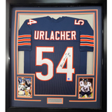 Framed Autographed/Signed Brian Urlacher HOF 18 Chicago Blue Jersey BAS COA