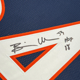 Framed Autographed/Signed Brian Urlacher HOF 18 Chicago Blue Jersey BAS COA