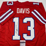 Autographed/Signed Gabriel Gabe Davis Buffalo Red Football Jersey Beckett COA