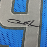 Autographed/Signed Aidan Hutchinson Detroit Blue Football Jersey Beckett BAS COA