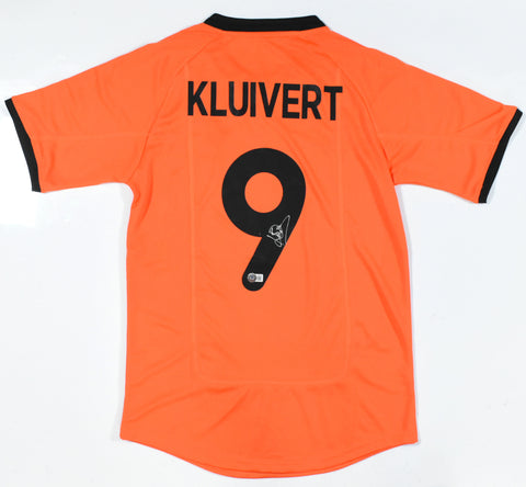 Patrick Kluivert Autographed Netherlands Home Soccer Jersey #9-Beckett Holo *M