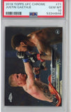 Graded 2018 Topps Chrome JUSTIN GAETHJE #71 Rookie UFC MMA Card PSA 10 Gem Mint
