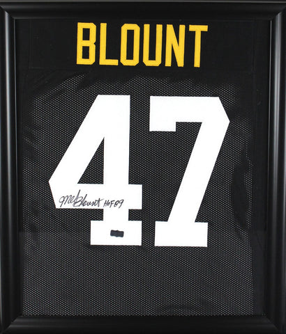 Mel Blount Signed Pittsburgh Steelers Black Framed Custom Jersey With "HOF 89" Inscription