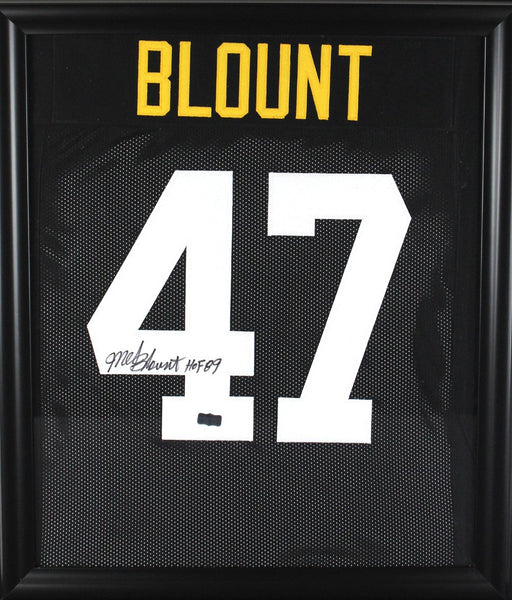 Mel Blount Signed Pittsburgh Steelers Black Framed Custom Jersey With "HOF 89" Inscription