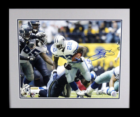 Emmitt Smith Signed Dallas Cowboys Framed 16x20 Photo - Rushing Record Shot