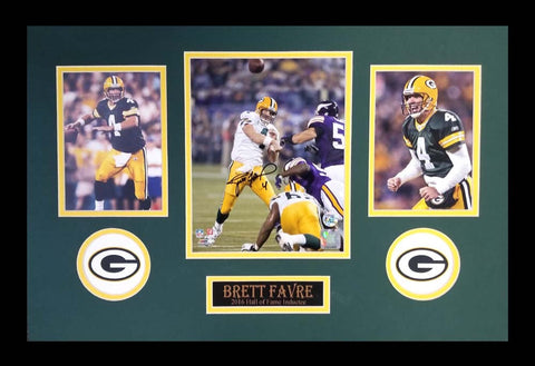 Brett Favre Signed Green Bay Packers Framed 8x10 NFL Photo - 421st Touchdown