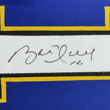 Framed Autographed/Signed Brett Hull 33x42 St. Louis Blue Jersey JSA COA