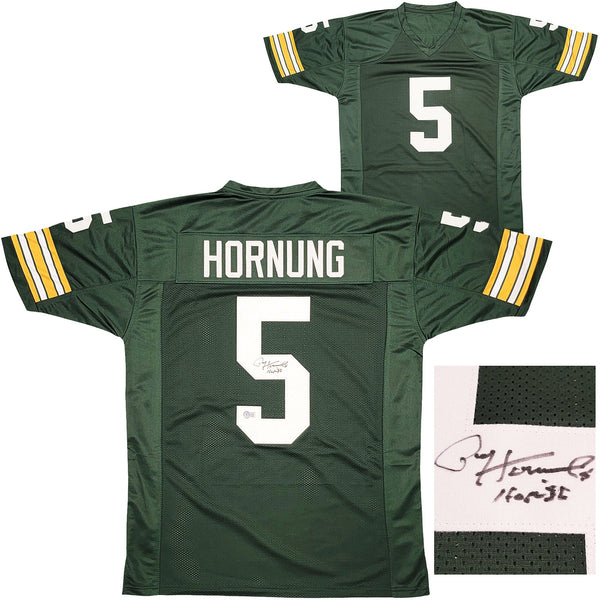 PACKERS PAUL HORNUNG AUTOGRAPHED SIGNED GREEN JERSEY "HOF 86" BECKETT QR 211728