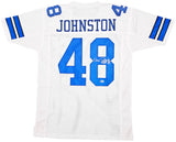 DALLAS COWBOYS DARRYL JOHNSTON AUTOGRAPHED WHITE JERSEY "MOOSE" BECKETT 213036