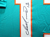 MIAMI DOLPHINS DAN MARINO AUTOGRAPHED FRAMED TEAL JERSEY BECKETT BAS 214091