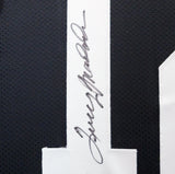 STEELERS TERRY BRADSHAW AUTOGRAPHED SIGNED FRAMED BLACK JERSEY BECKETT 206949