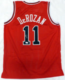 Chicago Bulls DeMar Derozan Autographed Red Jersey Beckett BAS QR #WH117644