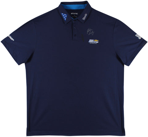 John Daly Authentic Signed Match Worn Blue FOH Polo Shirt BAS #BH00363