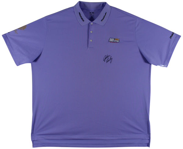 John Daly Signed Match Worn Purple Adidas Climalite Polo Shirt BAS #BH00364