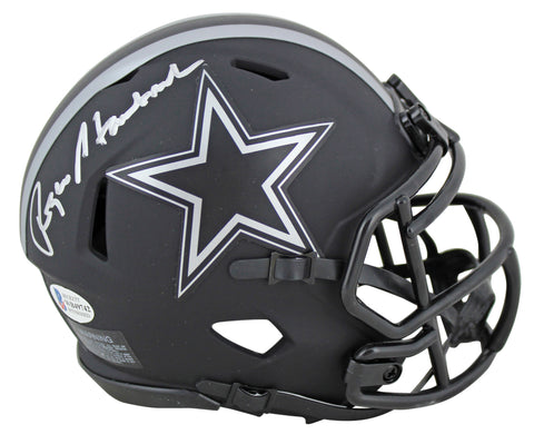 Cowboys Roger Staubach Authentic Signed Eclipse Speed Mini Helmet BAS Witnessed