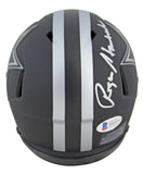 Cowboys Roger Staubach Authentic Signed Eclipse Speed Mini Helmet BAS Witnessed