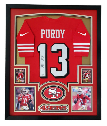 Brock Purdy Autographed and Framed Red Shadow 49ers Nike Game Jersey