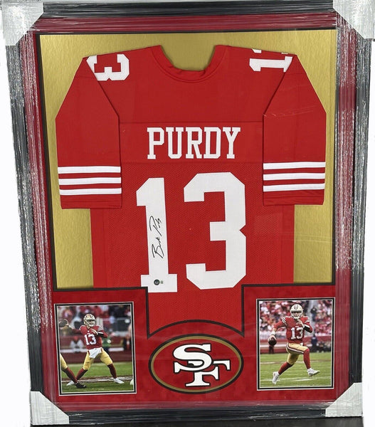 Brock Purdy Autographed 49ers Red Pro Style Jersey Framed