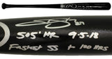 Trevor Story Autographed Colorado Rockies Black Bat 2 Insc Beckett 37308