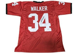 Hershel Walker Autographed/Signed College Style Red Jersey Beckett 43349