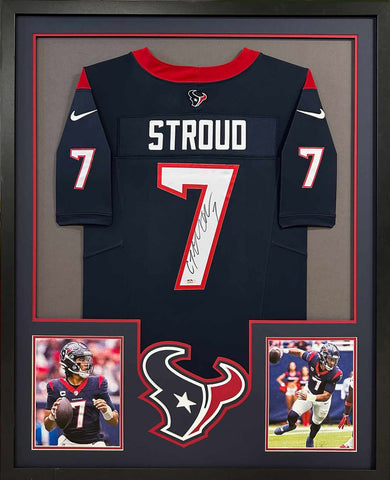 C.J. Stroud Houston Texans Autographed Framed Navy Nike Game Jersey