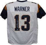 Kurt Warner Autographed/Signed Pro Style White XL Jersey SB Beckett 35840