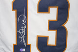 Kurt Warner Autographed/Signed Pro Style White XL Jersey SB Beckett 35840