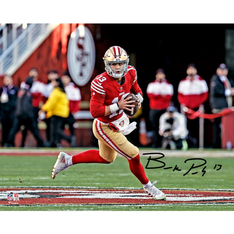 Brock Purdy San Francisco 49ers Autographed 16'' x 20'' Scramble Photograph