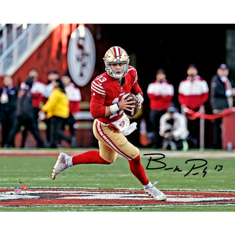 Brock Purdy San Francisco 49ers Autographed 8'' x 10'' Scramble Photograph