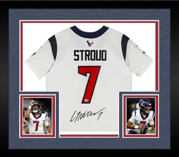 Framed C.J. Stroud Houston Texans Autographed White Nike Game Jersey