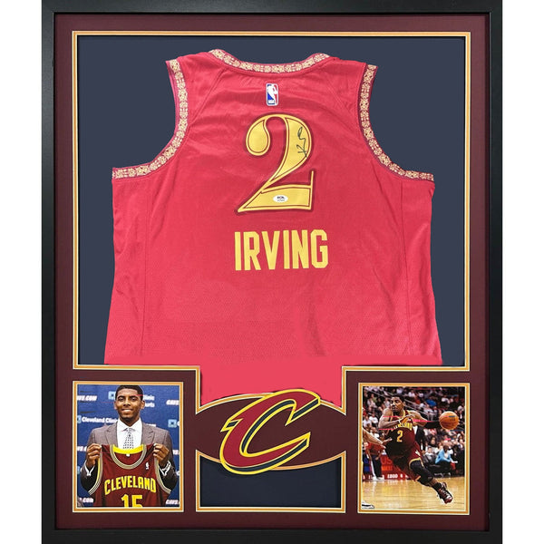Kyrie Irving Autographed Signed Framed Cleveland Cavaliers Jersey PSA