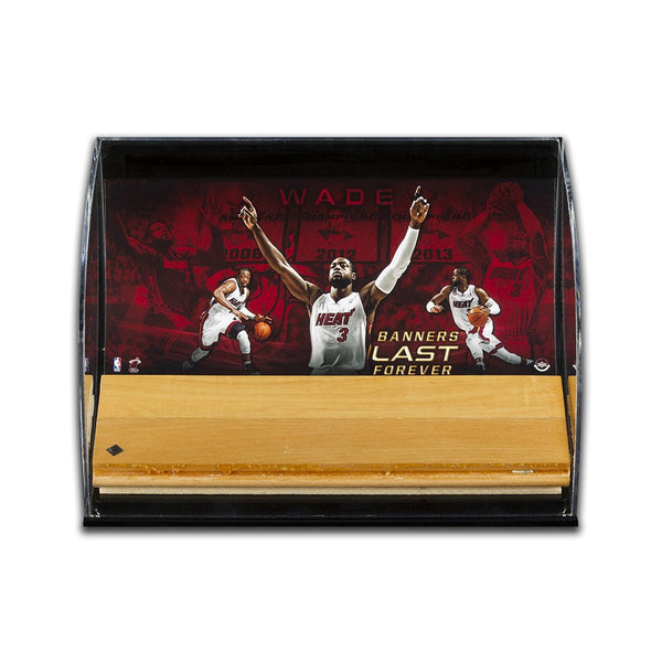 Dwyane Wade Banners Last Forever Game Used Floor
