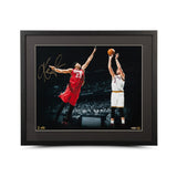 Kevin Love Autographed "Corner Jumper" 16 x 20 Photo Framed