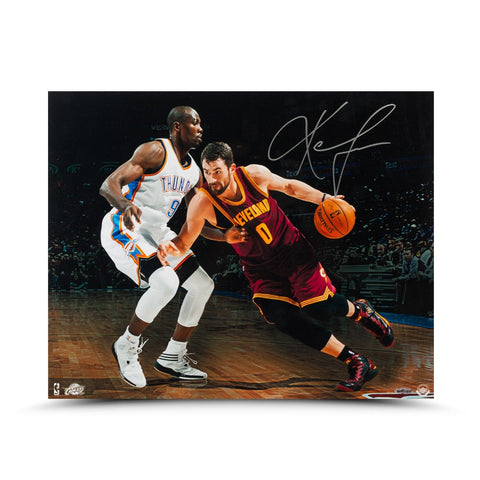 Kevin Love Autographed Match Up vs Ibaka Photo