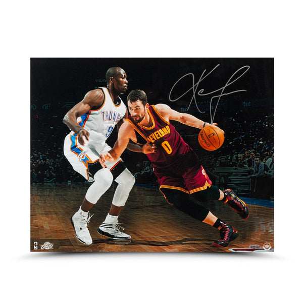 Kevin Love Autographed Match Up vs Ibaka Photo