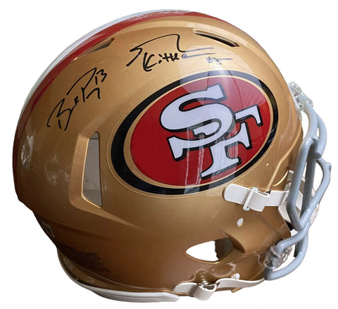 Brock Purdy & George Kittle San Francisco 49ers Dual-Signed Riddell Speed Authentic Helmet