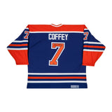 Paul Coffey Autographed & Inscribed Edmonton Oilers Authentic Blue Jersey