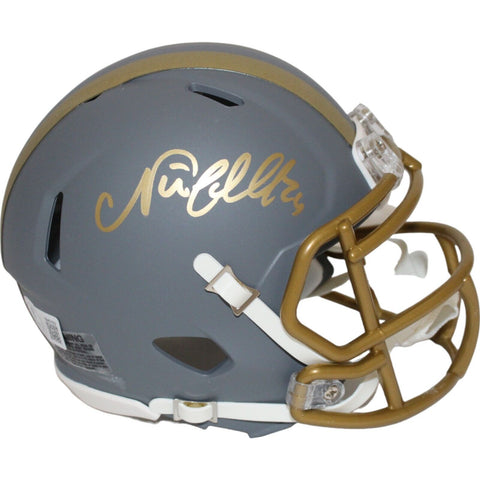 Nick Chubb Autographed Cleveland Browns Slate Mini Helmet Beckett 44001