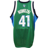 Dirk Nowitzki Autographed Dallas Mavericks Adidas Green Jersey Beckett 48396