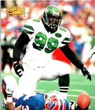 Hugh Douglas Signed New York Jets Jersey Inscribed DROY 95 (JSA COA) Pro Bowl DE