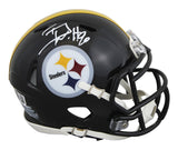 Steelers T.J. Watt Signed Speed Mini Helmet W/ Case w/ White Sig BAS Witnessed