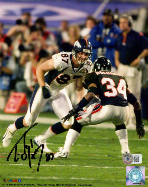 Ed McCaffrey Autographed Denver Broncos 8x10 Photo Beckett 51104