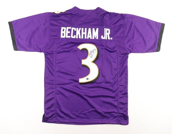 Odell Beckham Jr Signed Baltimore Ravens Jersey (Beckett) 3xPro Bowl Receiver